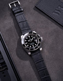 Black Embossed Alligator Leather Strap 18mm-21mm - OM Luxury