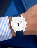 Curved Vertech Rubber Strap - Blue - OM Luxury