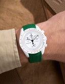 Curved Vertech Rubber Strap - Green - OM Luxury